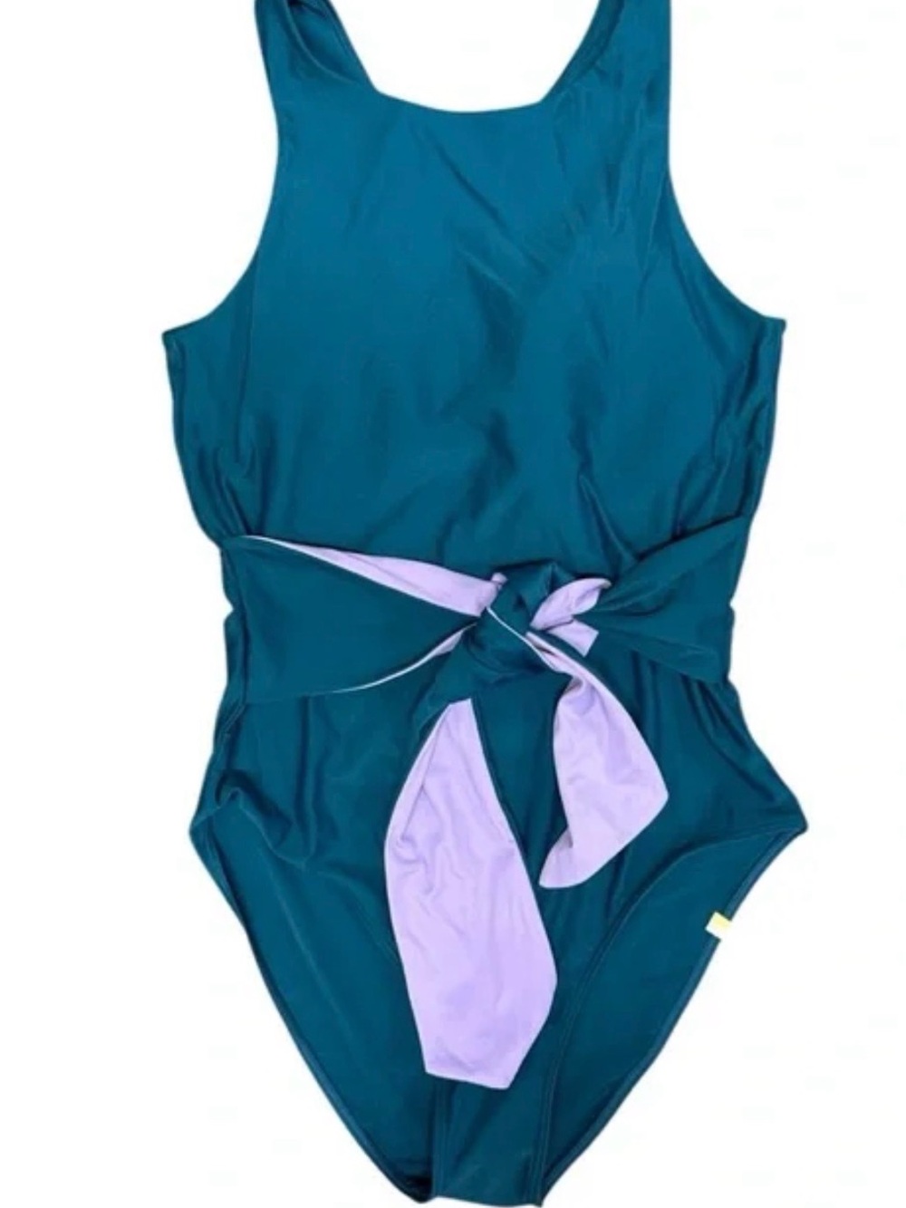 Summersalt Belted Cove One Piece Swimsuit Teal/Lavender size 10